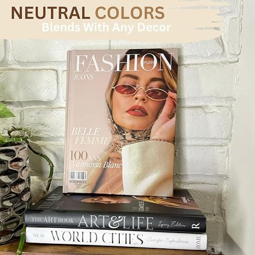 Elegant Decorative Books - Set of 3 Designer Faux/Fake Books for Decoration - Enhance Your Coffee Table, Mantle & Bookshelf Decor - Book Decor Aesthetic Collection - Real Blank Pages Inside thumbnail 7
