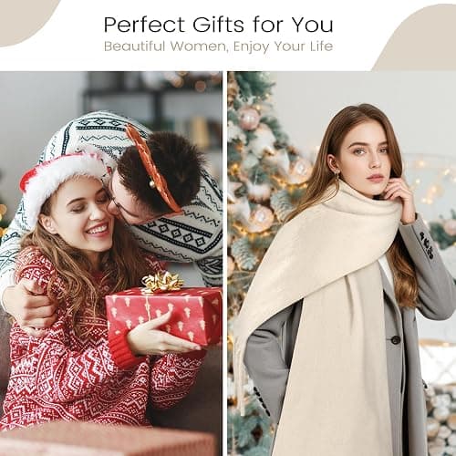 Women's Mohair Winter Scarf Pure Color, Warm Winter Scarf for Women and Men, Soft Luxurious Cashmere Feel Scarfs thumbnail 7