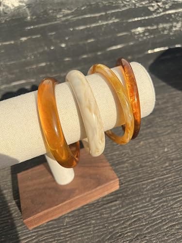 ÌF ME Acrylic Bangles Bracelets for Women, Irregular Acrylic Resin Chunky Bracelets Geometric Fashions Thick Statement bangle Set thumbnail 7