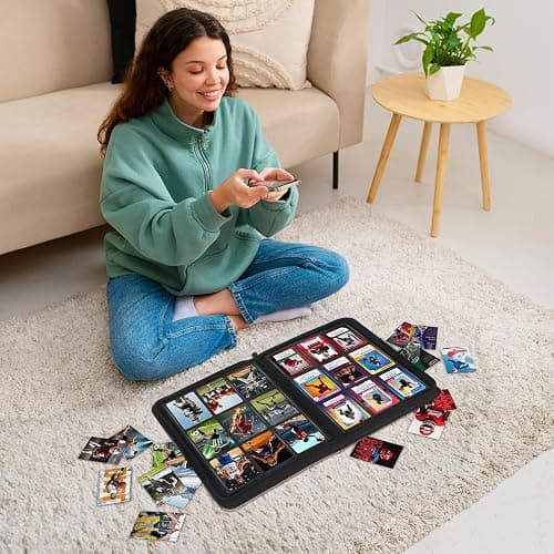 Trading Card Binder 9 Pocket, Zofly Zipper Card Collection Binder Album, Sturdy 540 Side-Loading Card Folder Holder for MTG, TCG, Sports Cards, Game Cards, Black thumbnail 2