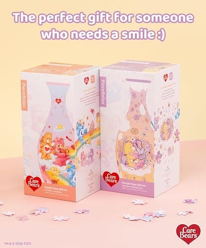 Care Bears™ by PieceRelax Unique Flower Vase - 3D Puzzle Vase for Adults to Flower Arrangement and Home Decoration Made By 160 Curved Plastic Puzzle Pieces - Blooming Love [S1047] thumbnail 5