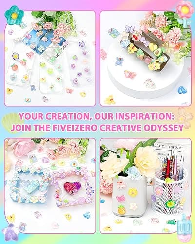 100PCS FIVEIZERO Cute Slime Charms Bulk Easter Gift Set – Kawaii Flatback Resin Charms for Crafts, Mini Decoden Acrylic Embellishments for Phone Junk Cases, Scrapbooking & DIY Decoration (Multicolor) thumbnail 5