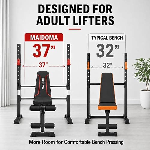 MAIDOMA Foldable 1500LBS Capacity 8 IN 1 Weight Bench Set with Leg Extension/Squat Rack/Preacher Curl, Adjustable Bench Press for Home Gym Full Body Workout (US Stock) thumbnail 3