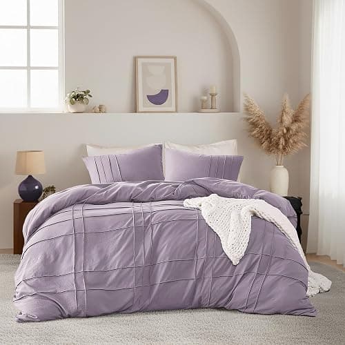 Regency Heights Queen Size Comforter Set Lavender Purple, 3 Pieces Bedding Set, Ultra Soft Prewashed Bed Set, Pinch Pleat All Seasons Lightweight Comforter and Shams thumbnail 2