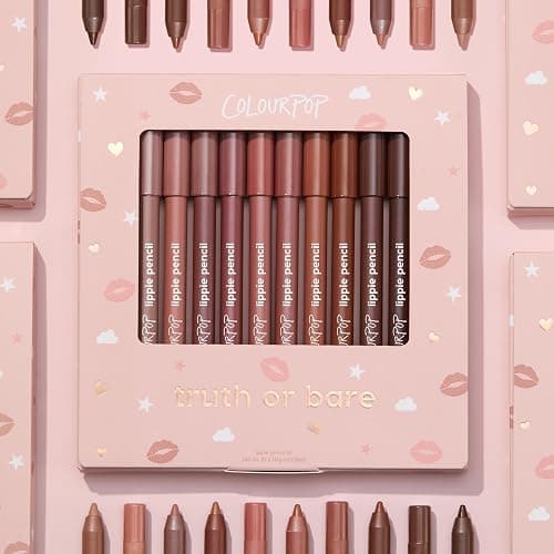 ColourPop Lippie Lip Pencil Vault - 10 High-Pigment, Long-Lasting & Sharpenable Lip Liners with High-Impact Color - Vegan, Cream Formula with Precise Application - Truth or Bare (0.04 oz) thumbnail 6