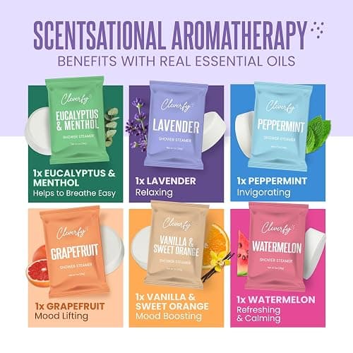 Cleverfy Shower Steamers Aromatherapy - Birthday Gifts for Women, Mom, Wife, Grandma, Her, Best Friend, Daughter, Sister, Teens & Girlfriend - College Essentials for Girls - Teacher Gifts - 6 Tablets thumbnail 5