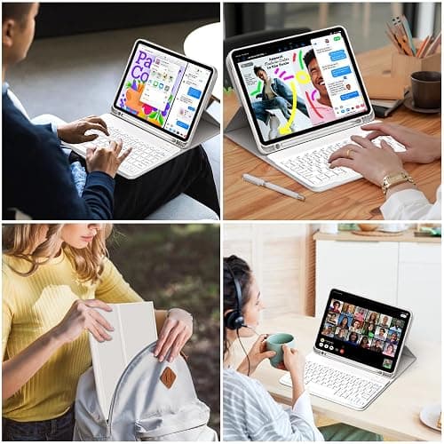 GKABXY Keyboard Case for iPad (A16) 11th Gen 11 inch 2025 & iPad 10th Gen 10.9 inch 2022 with Holder | Detachable Bluetooth Wireless Keyboard | Soft TPU Back Shell | Auto Sleep/Wake (Gray) thumbnail 7