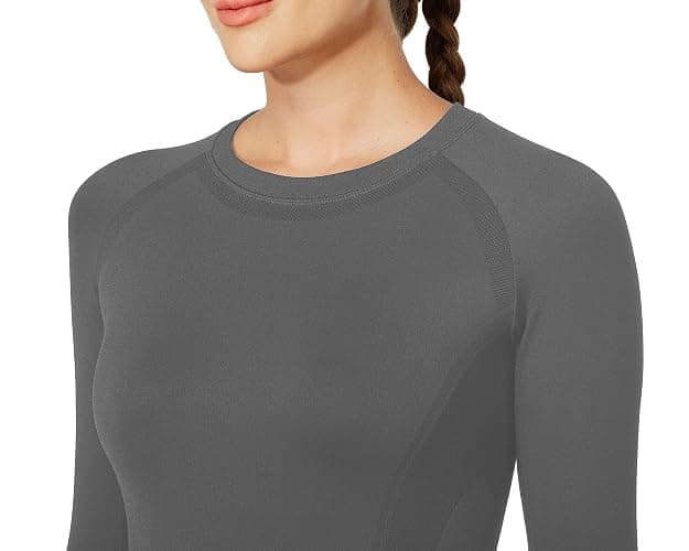 MathCat Long Sleeve Workout Tops for Women, Seamless Yoga Running Tops Breathable Athletic Shirts 3 Pack XS-XL thumbnail 3