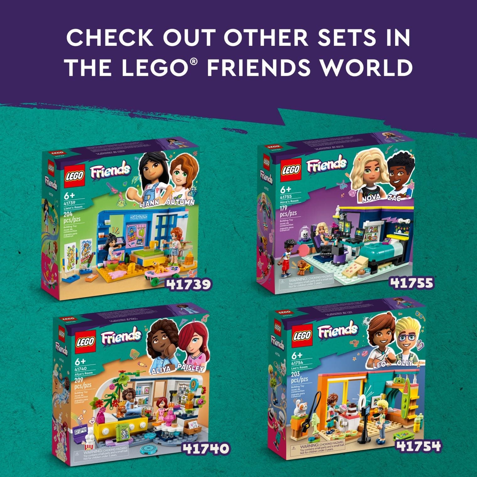 LEGO Friends Aliya's Room 41740, Mini Sleepover Party Bedroom Playset, Collectible Toy for Girls and Boys, with Paisley and Puppy Figure, Small Gift Idea thumbnail 6