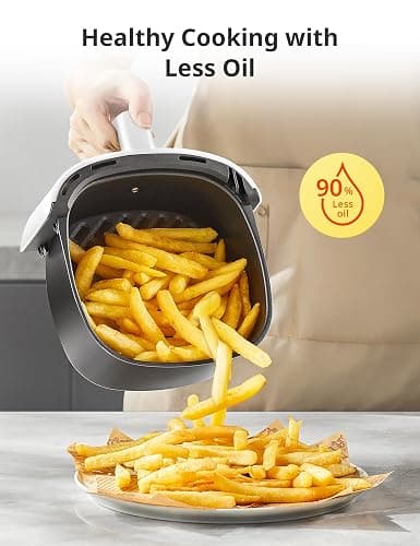 COMFEE' Compact 2.1 Quart Air Fryer with 12 Menu Options, Adjustable Timer & Temperature Control 80-204 degrees C, Dishwasher-Safe Nonstick Fry Basket thumbnail 3