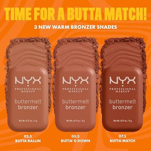 NYX Professional Makeup Buttermelt Bronzer, Contour Powder Bronzer, 12 HR Wear, Fade Resistant & Transfer Resistant, Infused with Shea Butter, Shade: Butta'd Down thumbnail 7