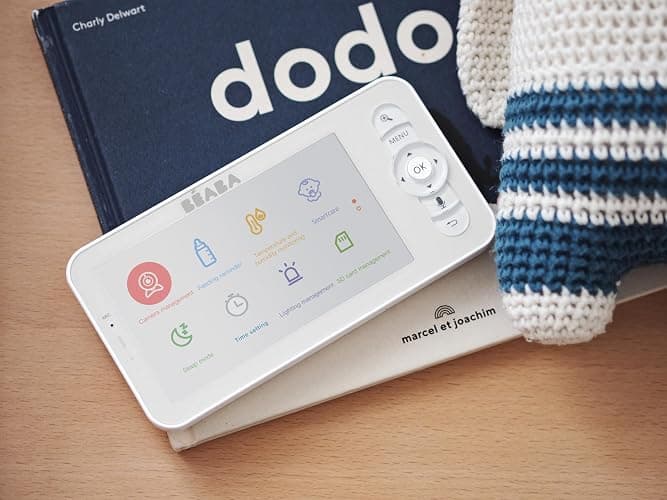 Béaba, Babyphone, Ecoute Bébé Vidéo 2 en 1, Ecran/Application mobile dédiée, Caméra HD, Rotation à 360°, Vision Nocturne, Talkie Walkie, Berceuses, Contrôle température et humidité, Zen Premium Blanc thumbnail 7