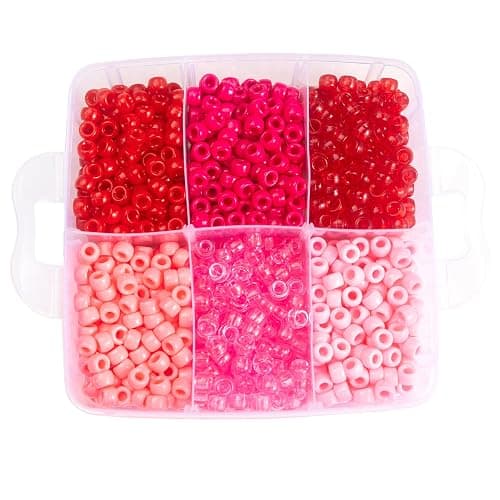 Gxueshan 4500 Pcs Acrylic Pony Beads Bulk Large Hole Plastic White Green Gold Red Black Blue Pink 24 Assorted Colors Kandi Hair Beads for Crafts Friendship Bracelet Jewelry Making Kit Set (4500) thumbnail 4