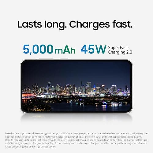 Samsung Galaxy A56 5G Cell Phone, 128GB AI Smartphone, Unlocked Android, AI Photo Edits, Large Screen, Long Battery Life, 2025, US 1 Yr Manufacturer Warranty, Awesome LightGray thumbnail 7