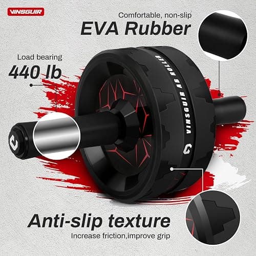 VINSGUIR Ab Roller Wheel, Abs & Core Workout Equipment for Home Gym with Knee Pad Accessories, Abdominal Wheel for Full-body Strength Training thumbnail 4