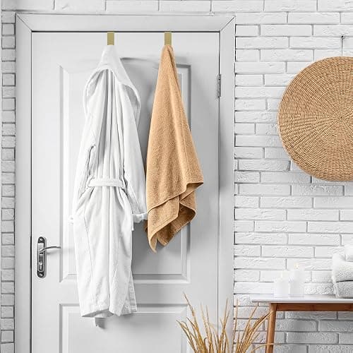 Hotop 12 Pcs Over The Cabinet Drawer Door Hooks 1.12 Inch Hooks for Hanger The Cabinet Sturdy Metal Z Shaped Hanger peg for Bathroom Clothes Towel(Gold) - Gold thumbnail 7