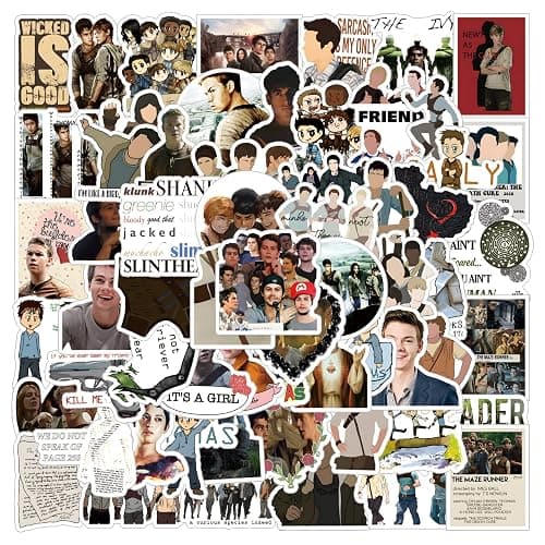 62pcs The Maze Runner Stickers Classic Movies Sticker for Children, Girls, Boys, Teenagers, Adult Water Bottles, Laptops, Suitcases, Birthday Toy Decoration, Kids Holiday Party - Image 1