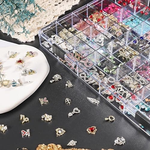Noverlife 2 Pack 36 Grids Clear Plastic Organizer Box, Jewelry Craft Storage Container Bead Holder Nail Charm Organizer, Rock Collection Box for Fishing Tackles, Acrylic Earring Display Case for Girls thumbnail 7