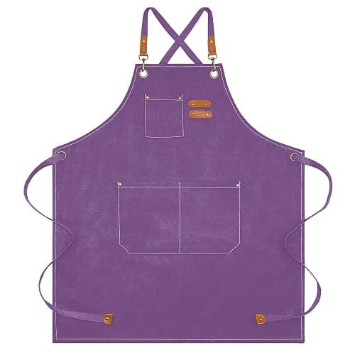 Apron for Men Women with Pockets Cotton Canvas Cross Back Heavy Duty Adjustable Work Apron - Image 1