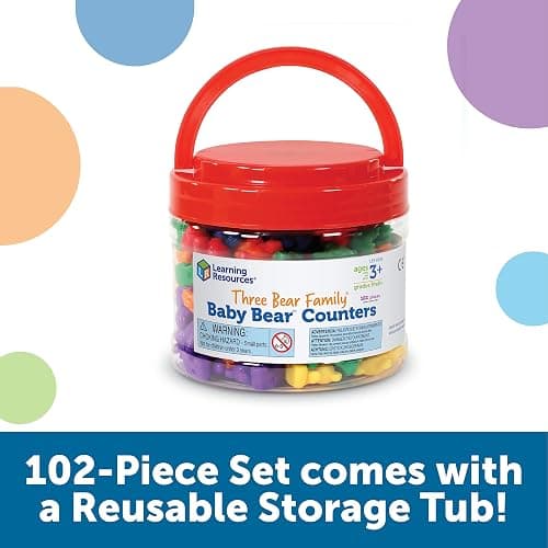 Learning Resources Baby Bear Counters - 102 Pieces, Ages 3+ | Grades Pre-K+ Toddler Learning Toys, Counters for Kids, Counting Manipulatives, Teddy Bear Counters thumbnail 4