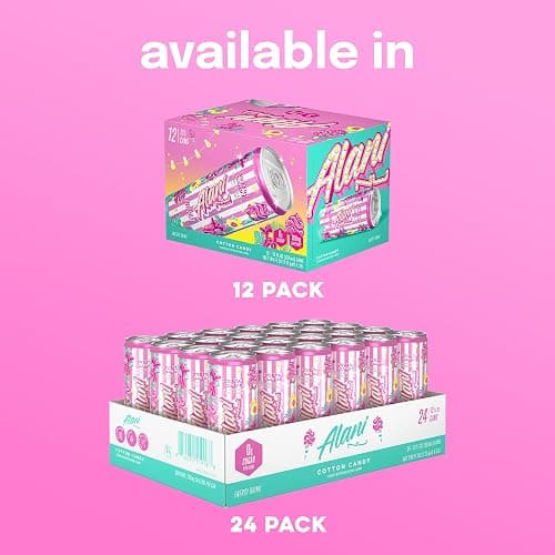 Alani Nu COTTON CANDY, Sugar Free, Low Calorie Energy Drinks, 200mg Caffeine, Biotin, B Vitamins, Zero Sugar, 10 Calories, 12 Fl Oz Cans, 12 Pack thumbnail 5
