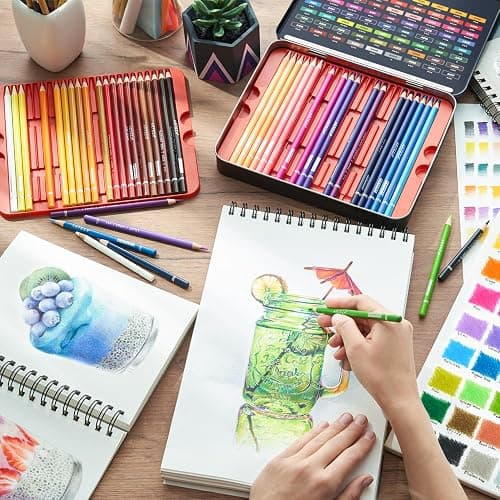 ARTEZA Colored Pencils 72 Soft Wax-Based Color Pencils for Adults & Artists. Pre-Sharpened Drawing Set for Blending, Coloring, Shading & Sketching. Professional Art Supplies in Tin Box, Holiday Gift thumbnail 2