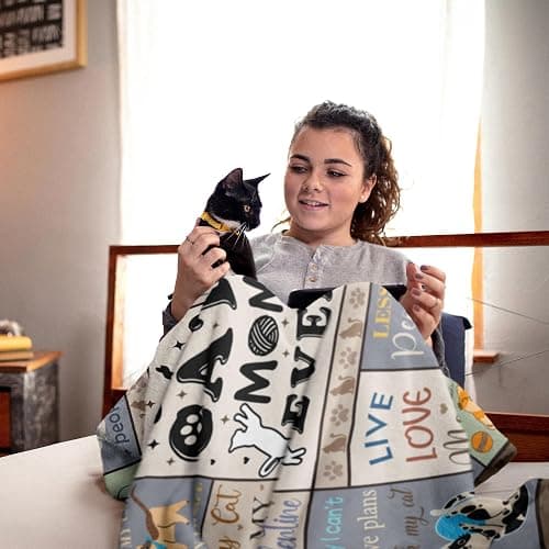 XALAZY Mothers Day Cat Mom Gifts for Women Blanket 50"X60", Cat Gifts for Women, Cat Lover/Lady Gifts, Funny Cats Themed Presents for Birthday/Christmas, Cat Blanket thumbnail 7
