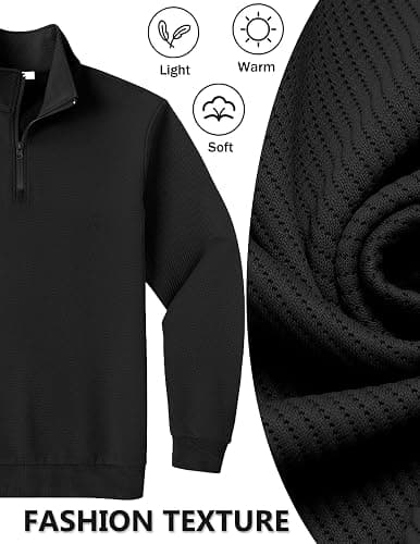 COOFANDY Mens Quarter Zip Pullover Sweatshirts Lightweight Long Sleeve Mock Neck Sweater Polo thumbnail 6