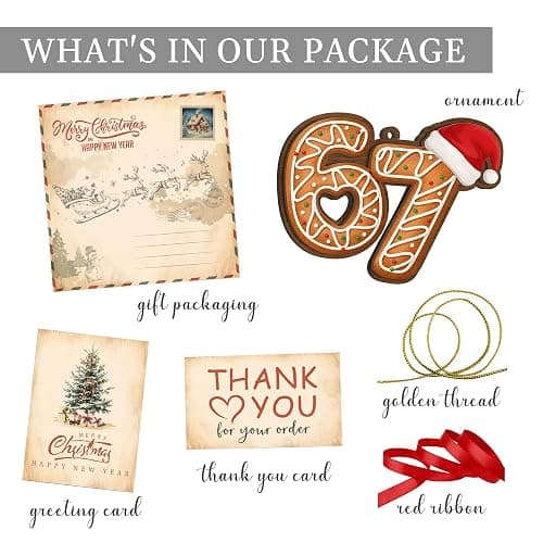 67 Meme Funny Christmas Ornaments 2025, 6 7 Ornament, Gingerbread Ornaments for Christmas Tree, Funny Ornament for Exchange, Stocking Stuffers, Gag Gifts, 67 Gifts for Kids, Teens, Teen Girls, Boys thumbnail 7