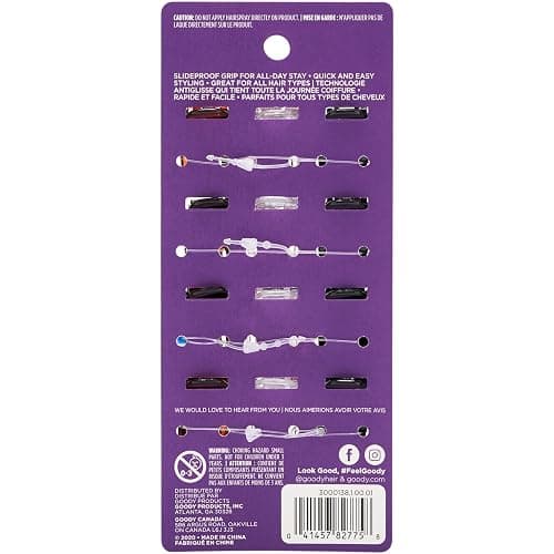 Goody Small Basic Half-Claw Hair Clips, 12-Count – 3-Prong Claw Clips for All Hair Types, Neutral Colors (Black, Tortoise, Clear), SlideProof Grip for All-Day Hold thumbnail 2