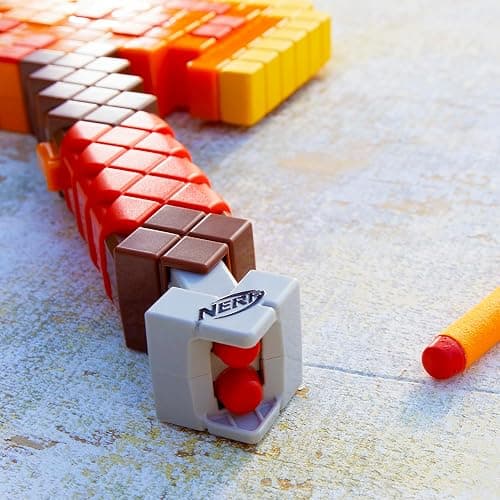 Nerf Minecraft Firebrand, Dart Blasting Axe, 6 Nerf Elite Foam Darts, Design Inspired by Minecraft Axe in The Game, Pull Down Priming, Minecraft Toys thumbnail 4