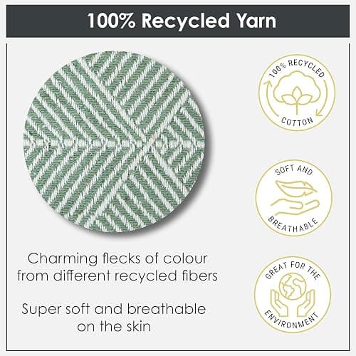 Emma Barclay Throw Blanket For Sofas Bed Extra Large Recycled Cotton Throws For Settees In Pistachio Green Throw Scandi Woven Blankets - Zahra Collection 50" x 60" (127cm x 152cm) Pistachio Green thumbnail 6