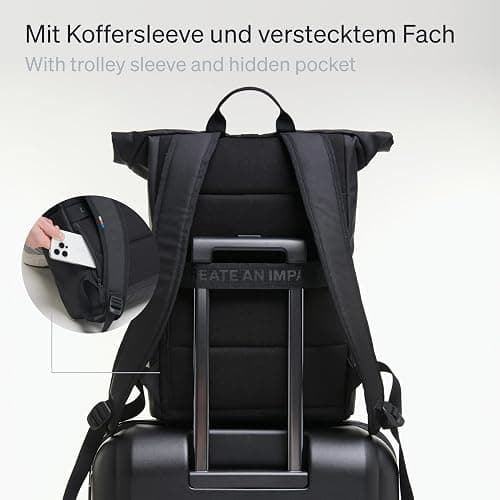 GOT BAG Rucksack Rolltop Easy aus Ocean Impact Plastic | Laptop Rucksack Wasserabweisend mit 16“ Laptoptasche | 31 Liter Füllvolumen Rollrucksack thumbnail 3