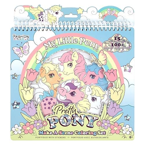 Fashion Angels My Little Pony Pretty Pony Make a Scene Portfolio, Kids Activity Book with 15 Sketch Pages & 100+ Stickers, Arts & Crafts Gift for Girls - Image 1