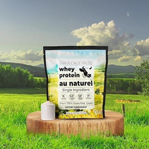 Santa Cruz Paleo Whey Protein Powder, Unflavored, 20 G Grass Fed Whey Protein Isolate Per Serving, Gluten Free, Paleo & Keto Friendly, No Sugar Added, Protein Shake Mix, 20 Servings, 0.97 lbs thumbnail 3