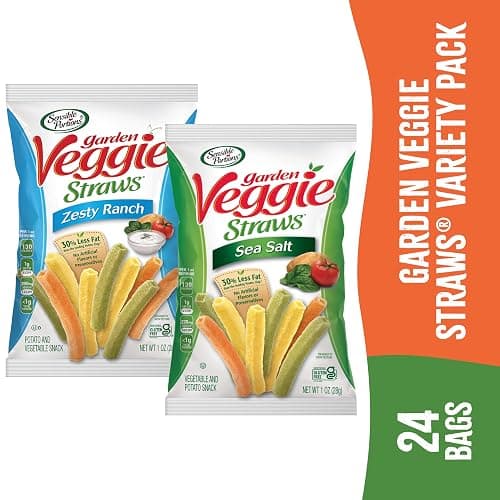 Sensible Portions Garden Veggie Snacks - Veggie Straws, Snack Size Variety Pack, Sea Salt & Zesty Ranch, 1 Oz (Pack of 24) thumbnail 9