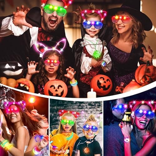MIBOTE 269Pcs Led Light Up Toys Party Favors Glow in the Dark Party Supplies for Kid/Adults Halloween with Light Up Glasses,Rings,Fidget Spinner Bracelets,100 Glow Sticks Bulk Party Pack DIY Glow thumbnail 7