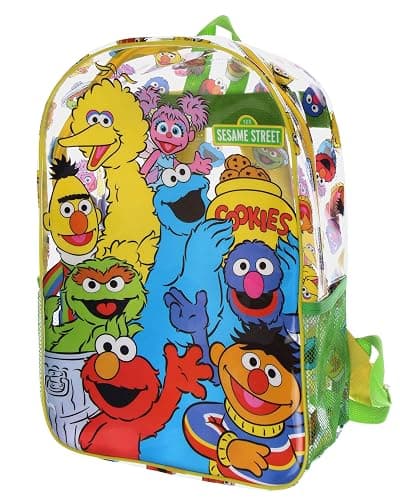 INTIMO Sesame Street Elmo Big Bird Cookie Monster Clear Travel Backpack For Daily Use thumbnail 3
