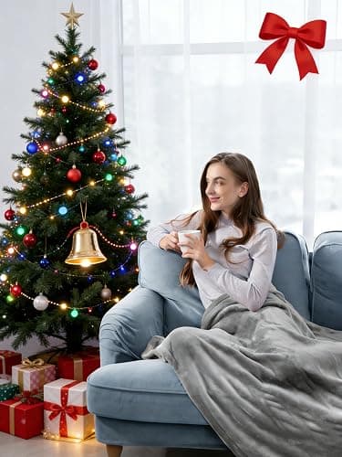 Electric Heated Blanket, Heated Throw Blanket 60" x 50" Soft Flannel Fast Heating Blanket with 10 Heating Levels 1-12 Hours Timer Auto-Off Protection Gifts for Women Men thumbnail 3