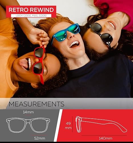 Retro Rewind Polarized Sunglasses for Men and Women - UV Protection Classic Sun Glasses thumbnail 5