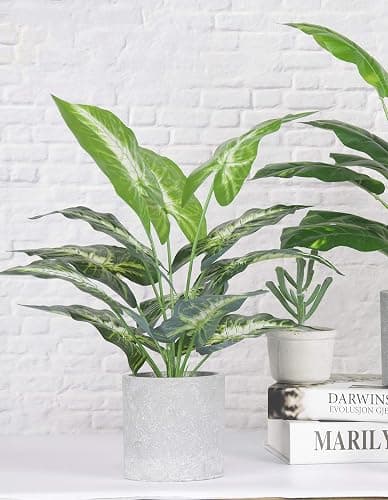 JC nateva 16" Small Fake Plants Artificial Potted Faux Plants for Office Desk Shelf Bathroom Home Decor Indoor thumbnail 2