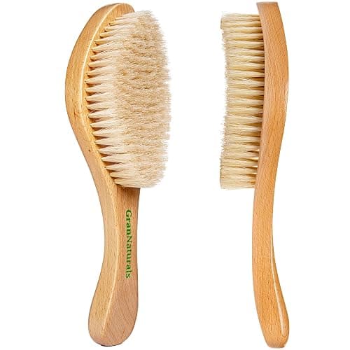 GranNaturals Soft Bristle Hair Brush - Curved Boar Bristle Vintage Style Hairbrush for 360 Waves, Sleek Slick Back Ponytail & Bun, Smoothing, Fades for Women & Men - Wooden Handle thumbnail 6