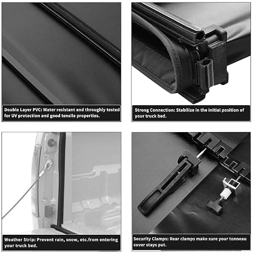 oEdRo Soft Tri-Fold Truck Bed Tonneau Cover Compatible with Dodge Ram 1500 2002-2025 (Inclu. Classic & New), Fit for Dodge Ram 2500 3500 2003-2025, Fleetside 6.4 Ft Bed w/o Ram Box thumbnail 5