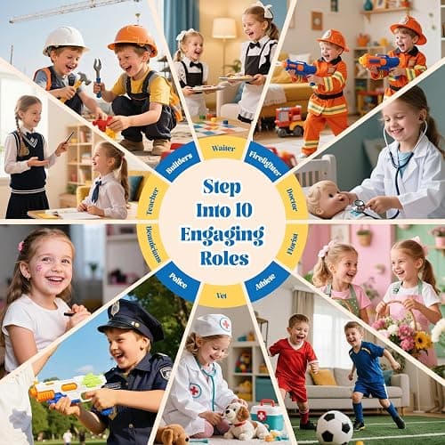 MOMOTONX 10 Pack Kids Pretend Play Notepads, 40 Pages Kids Playtime Pads | 4'' x 6'' All Roles Imaginative Role Play Activity Set, Educational Toys for Toddlers thumbnail 4