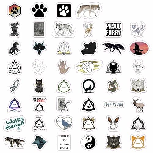 BulbaCraft 100Pcs Therian Stickers, Therian Stuff, Gifts for Women & Men - Therian Stickers thumbnail 4
