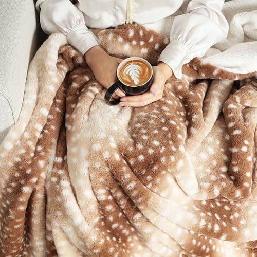 Cozy Bliss Luxury Faux Fur Throw Blanket Animal Striped Print, Non Shedding Double Sided Sherpa Blankets Super Soft Fluffy Thick Warm Throws Home Decor for Couch Bed Sofa Women (Brown, 60x80 Inches) - Brown - Twin(60" x 80") thumbnail 3