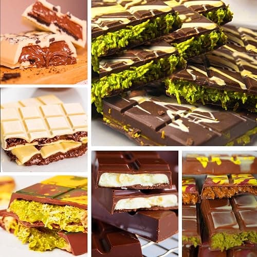 Mity rain Chocolate Bar Mold Deep, Silicone Thick Chocolate Bar Mold for Stuffed Bar, Square Knafeh Pistachio Chocolate Bar Break Apart Candy Bar Molds with 100pcs Storage Bags - square deep chololate thumbnail 4