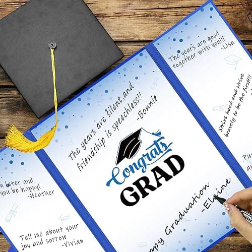Vlipoeasn Blue 2026 Graduation Party Decorations 2026 College/High School Graduation Decorations Party Supplies, Class of 2026 Congrats Grad Backdrop Banner Signature Book thumbnail 2