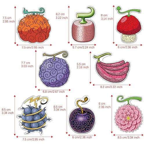 One Piece Anime Fruit Car Air Freshener Cards (8 Pack Refreshing Ice Scent) Cute Anime Accessories for Car Interior Hanging Gift Rearview Pendant Supplies thumbnail 2