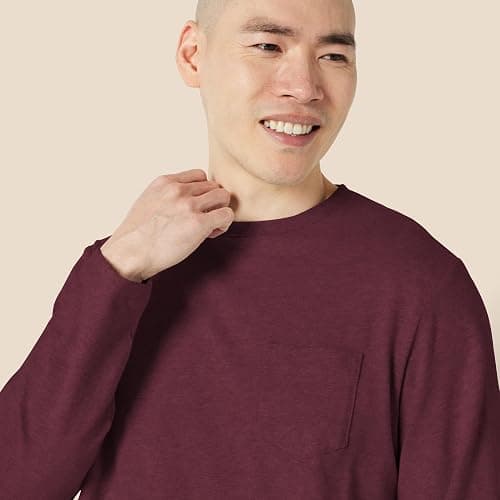 Men's burgundy long-sleeve t-shirt thumbnail 4